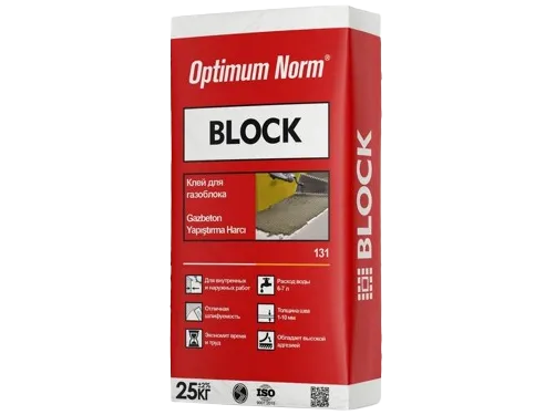 Клей для газоблока OPTIMUM NORM - BLOCK 25кг