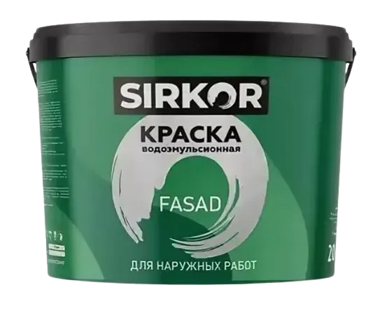 "SIRKOR" КРАСКА ВОДОЭМУЛЬСИОННАЯ "FASAD" 10 КГ