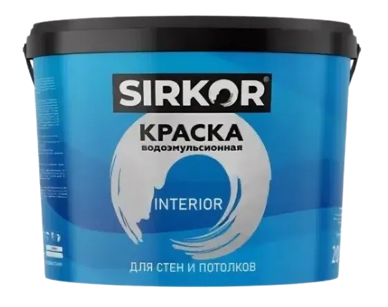 "SIRKOR" КРАСКА ВОДОЭМУЛЬСИОННАЯ "INTERIOR" 10 КГ