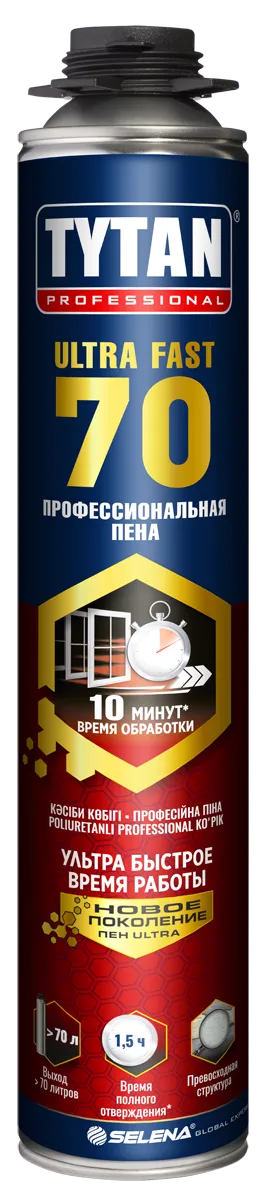 Монтажная пена TYTAN, Professional ultra fast 70, 870 мл