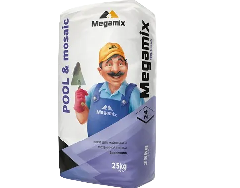 Клей плиточный для майолики MegaMix Pool & Mosaic 25кг